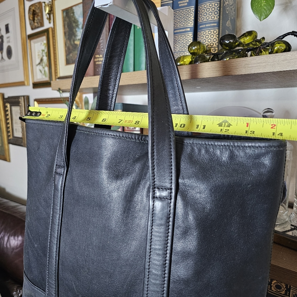 Vintage 90s Y2k Coach soft black leather market tote handbag 9401 - Picture 14 of 15